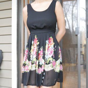 ❗ DISCOUNT Black Floral Chiffon Dress